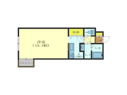 ノースコート深堀II(1DK/4階)の間取り写真