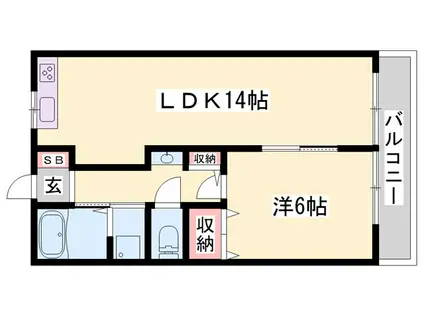 コーポ益三(1LDK/1階)の間取り写真