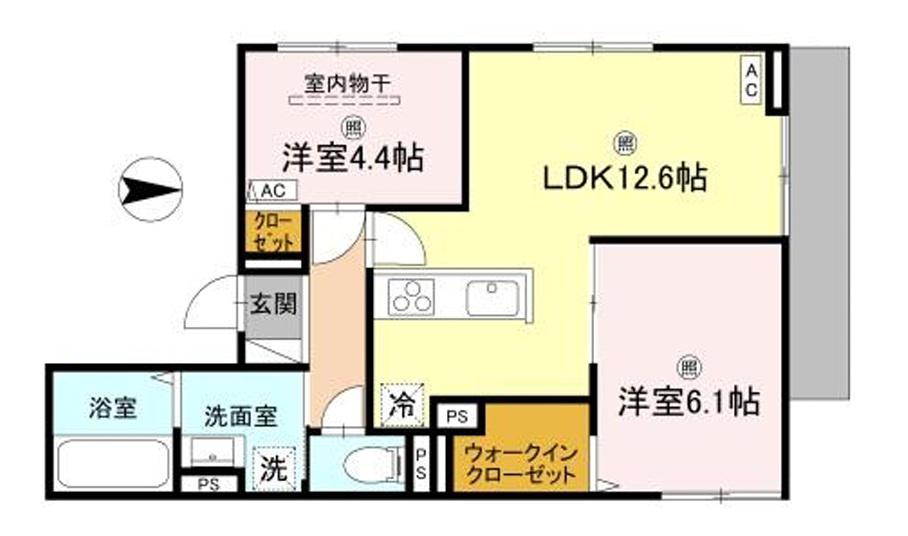 ピュアハイツⅡ(2LDK/1階)の間取り写真