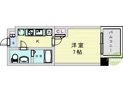 セレニテ三国プリエ(1K/7階)の間取り写真