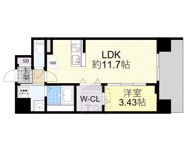 WORVE吹田江坂(1LDK/8階)の間取り写真