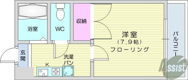 千葉CORP(1K/3階)の間取り写真