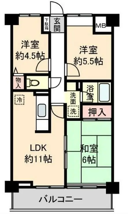 シャトー上清戸 3階階 間取り