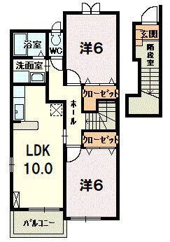 サンリッチ II(2LDK/2階)の間取り写真