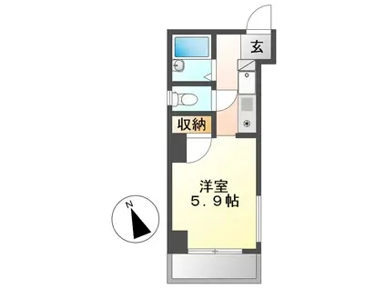 サンセリテ(1K/2階)の間取り写真