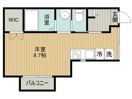 キャメル清瀬市野塩(ワンルーム/1階)の間取り写真