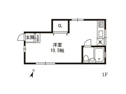 レジデンスSTO(ワンルーム/1階)の間取り写真