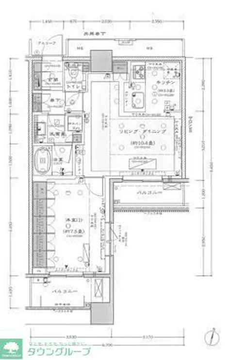テラス渋谷美竹 6階階 間取り