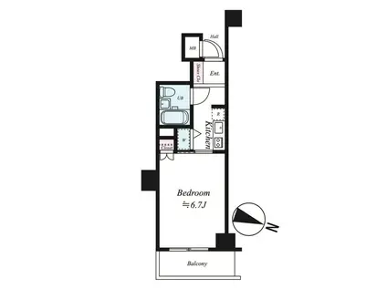 マリーヌ吉野町(1K/11階)の間取り写真