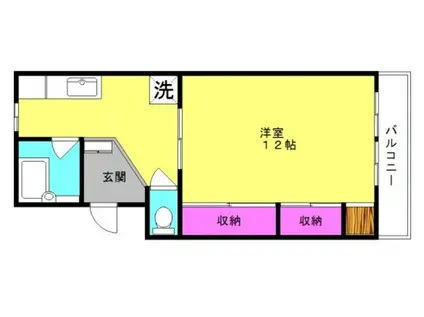 ウエストマンション魚住(1K/2階)の間取り写真