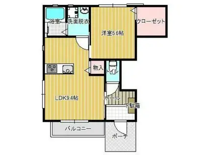 スカイガーデン原田6号地(1LDK/1階)の間取り写真