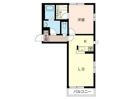 シャーメゾンほたる野C(1LDK/1階)の間取り写真
