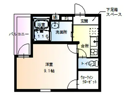 フジパレス堺南長尾II番館(1K/3階)の間取り写真