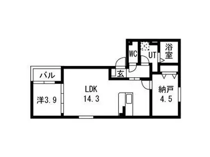 CS名塚(1LDK/1階)の間取り写真