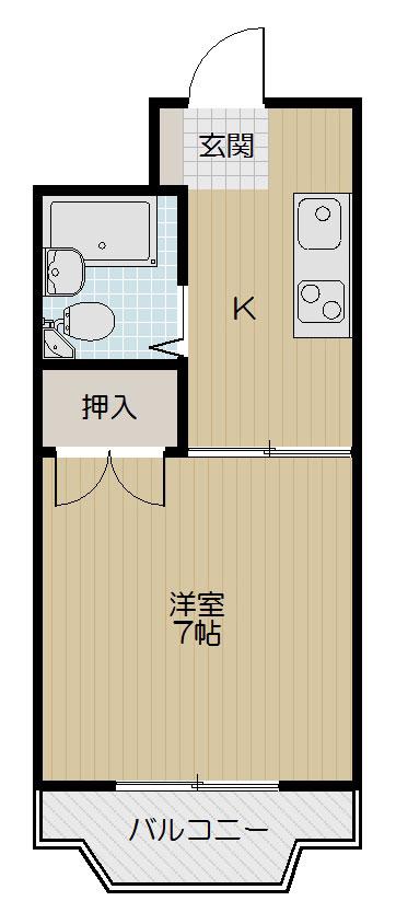 ピース・クラージュA(1K/4階)の間取り写真