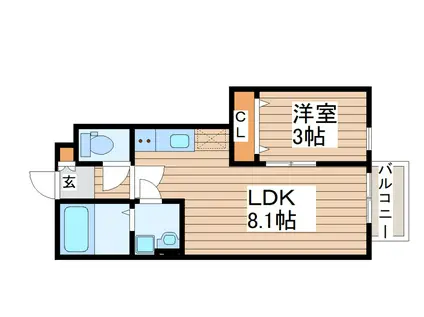 CASA TELA(1LDK/1階)の間取り写真