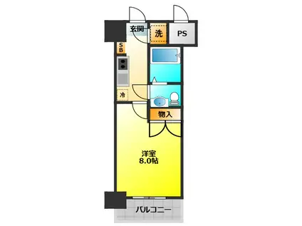 オリエントビルNO.81クラブアマリージュ(1K/3階)の間取り写真