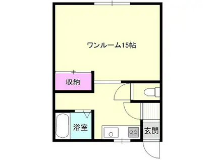 レジデンスII(ワンルーム/1階)の間取り写真