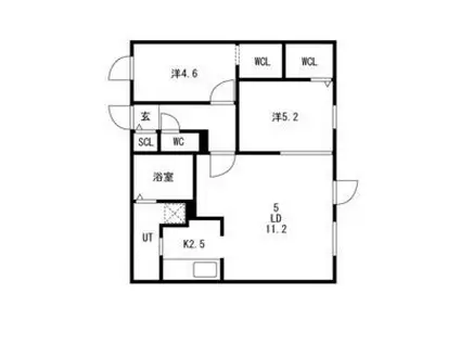 TS COURT ASABU イーストティーエスコートアサブイースト(2LDK/2階)の間取り写真