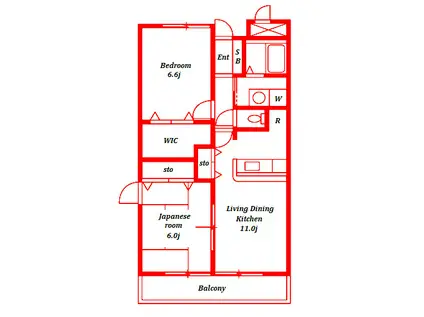 パークアベニュー(2LDK/1階)の間取り写真