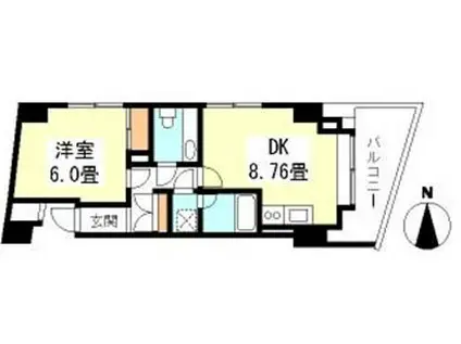 アイ・ブライト(1DK/8階)の間取り写真