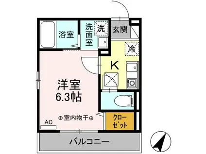 セジュール大船S(1K/1階)の間取り写真