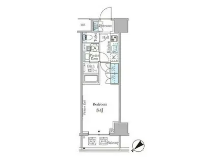 ルビア赤坂(1K/9階)の間取り写真