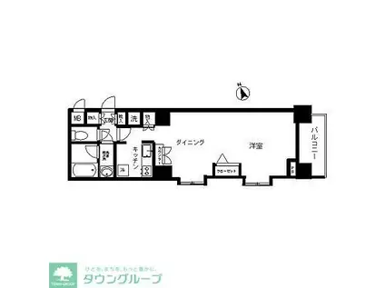 トーシンフェニックス芝アストラーレ(1DK/8階)の間取り写真