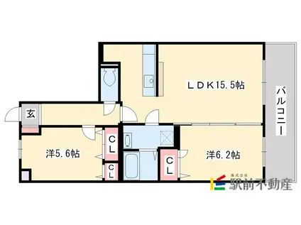 プルメリア(2LDK/3階)の間取り写真