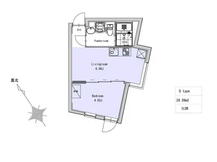 EXAM自由が丘(1LDK/3階)の間取り写真