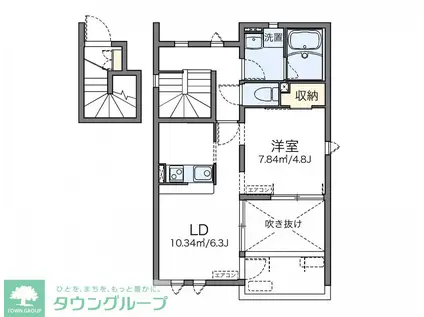 レオネクスト松の富II(1LDK/2階)の間取り写真