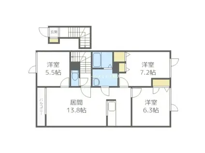エコビレッジII(3LDK/2階)の間取り写真