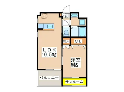 ローズモント・リュクス(1LDK/1階)の間取り写真