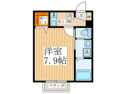 SHUTTLE BEE(1K/2階)の間取り写真