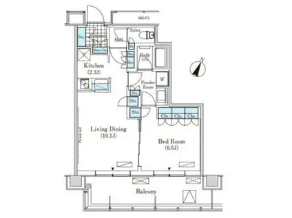 メルクマール京王笹塚レジデンス(1LDK/15階)の間取り写真