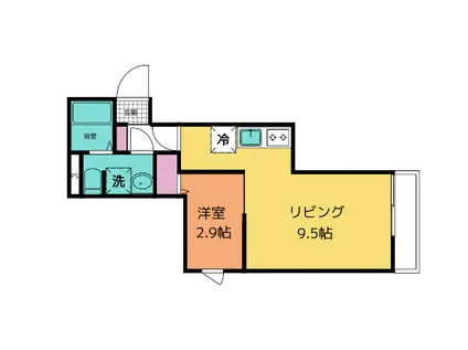 メリディアン泉パークタウン高森(1LDK/1階)の間取り写真