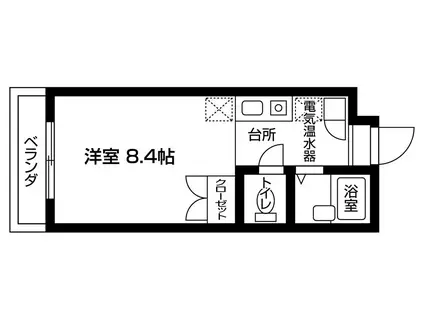 ビューステージ湘南(ワンルーム/4階)の間取り写真