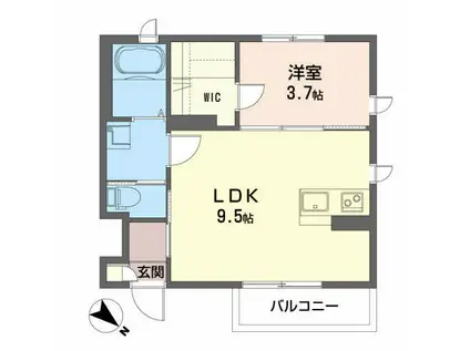 シャーメゾンアヴニール(1LDK/1階)の間取り写真