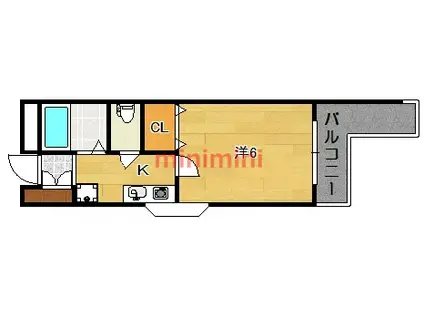 メゾン紫明園(1K/2階)の間取り写真