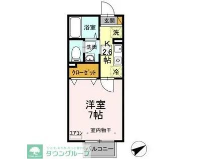 オーキッド(1K/1階)の間取り写真