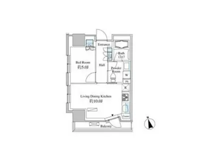 ベルファース芝浦タワー(1LDK/10階)の間取り写真