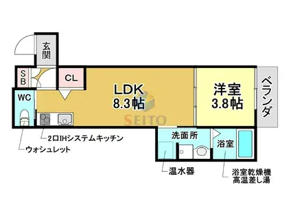 F ASECIA WILLEM(1LDK/1階)の間取り写真