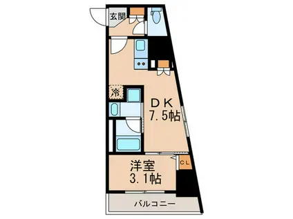 アーバネックス南品川(1DK/12階)の間取り写真