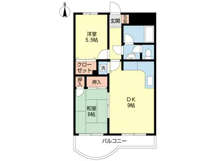 ウイングストリーム1番館(2DK/3階)の間取り写真