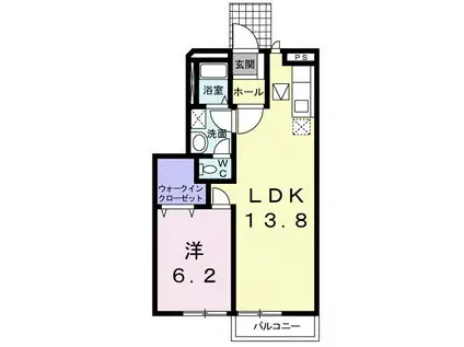 BIG APPLE・R(1LDK/1階)の間取り写真