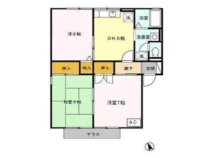 セジュールコート(3DK/1階)の間取り写真