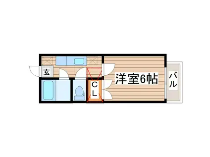 ジュネスK・N(1K/1階)の間取り写真