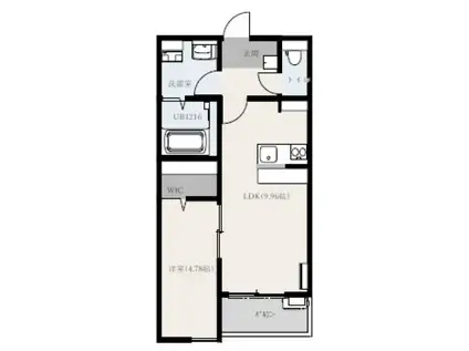 アルバステラ西条(1LDK/1階)の間取り写真