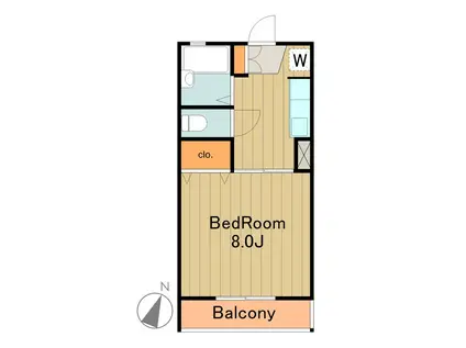 コスモスA棟・B棟(1K/1階)の間取り写真