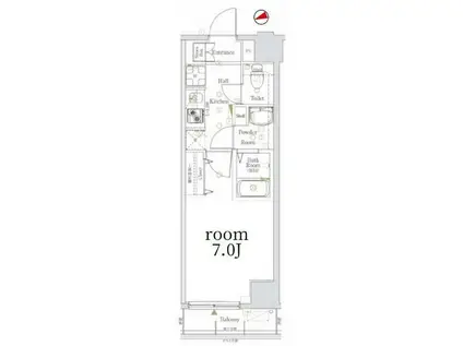 ログ銀座東(1K/9階)の間取り写真